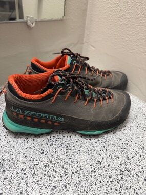 La Sportiva Women's Gray Teal Orange Trail Sneakers